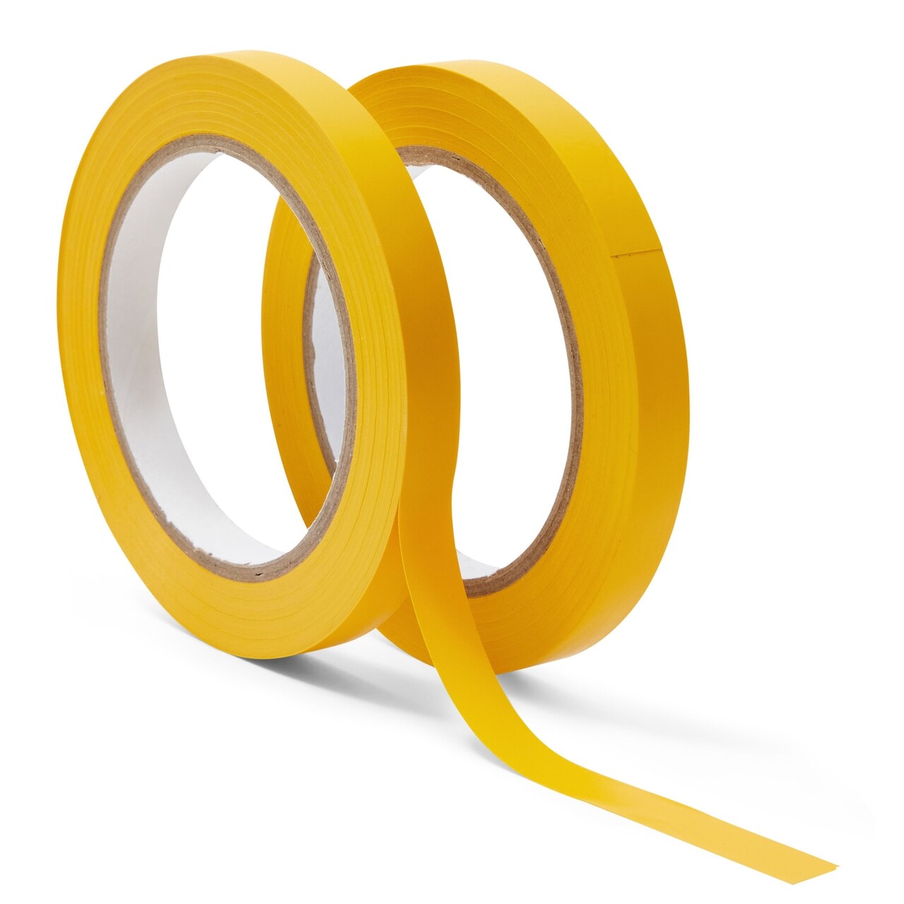 2 Rolls Vinyl Pinstripe Tape, 1/2-Inch x 36 Yards Gym Floor Tape for Marking Vehicles, Warehouse Grid Lines, Construction Sites (0.16mm, Yellow)